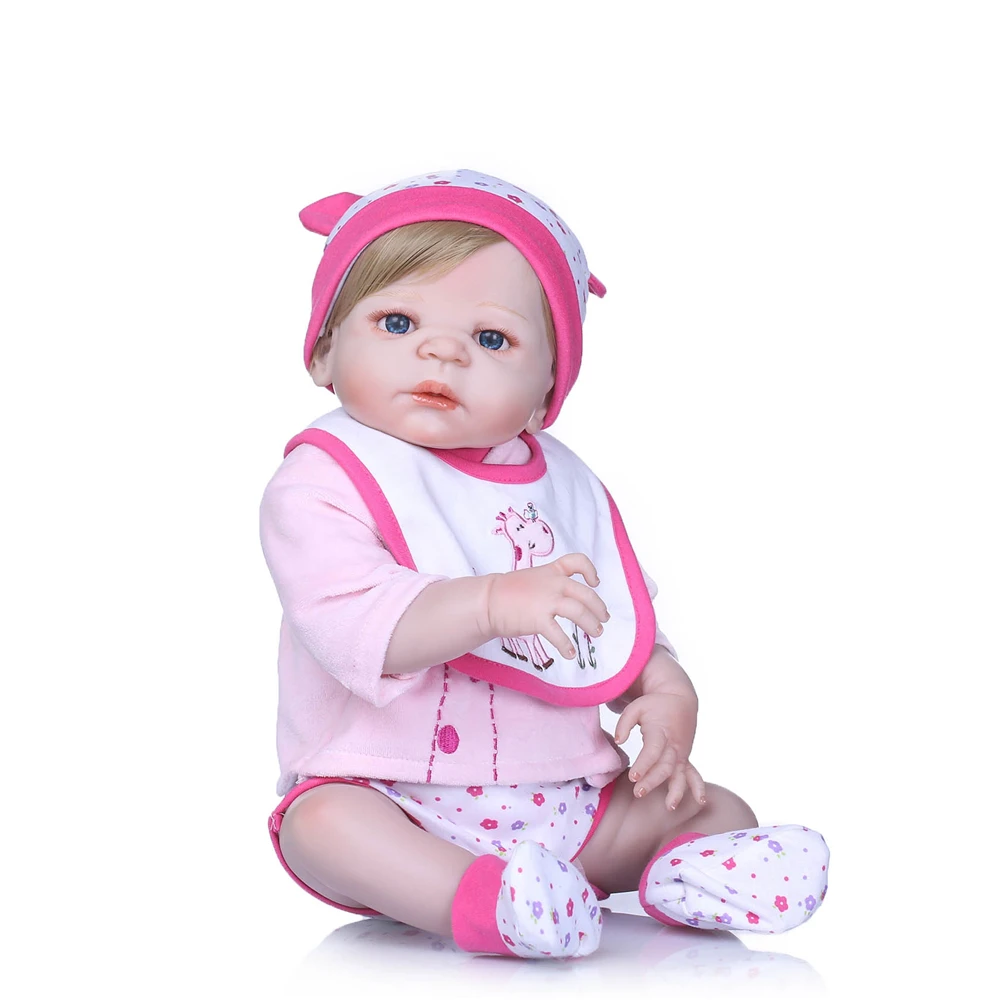 57 см силиконовая кукла для новорожденных детей 23 дюйма NPK bebe розовый жираф наряд