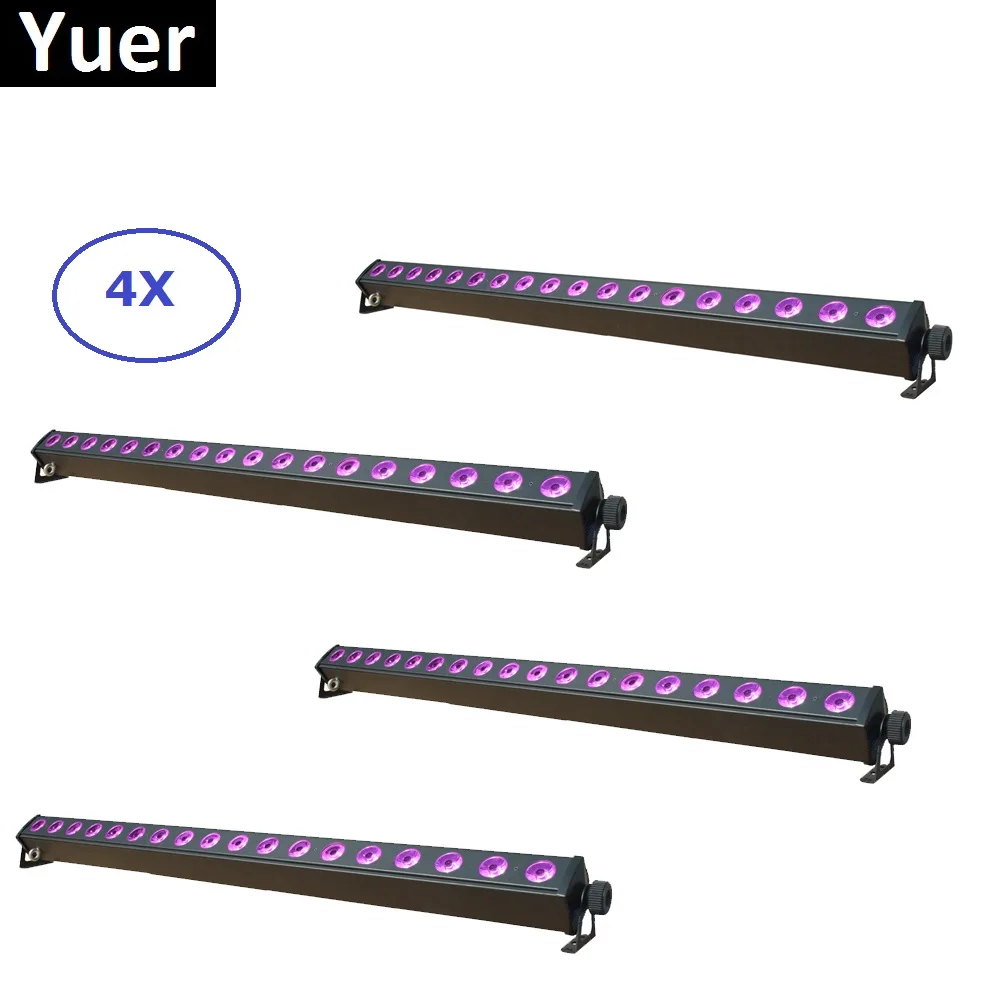 

4Pcs 18X4W LED RGBW 4IN1 LED Wall Wash Light 8/76 DMX Channels DMX 512 LED Bar Wall Wash Stage Light Party Wedding Disco Lights