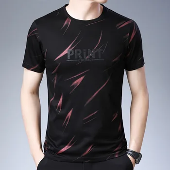 

Spring and summer brand short-sleeved thin men's t-shirt round neck short-sleeved shirt printing trend bottoming shirt men