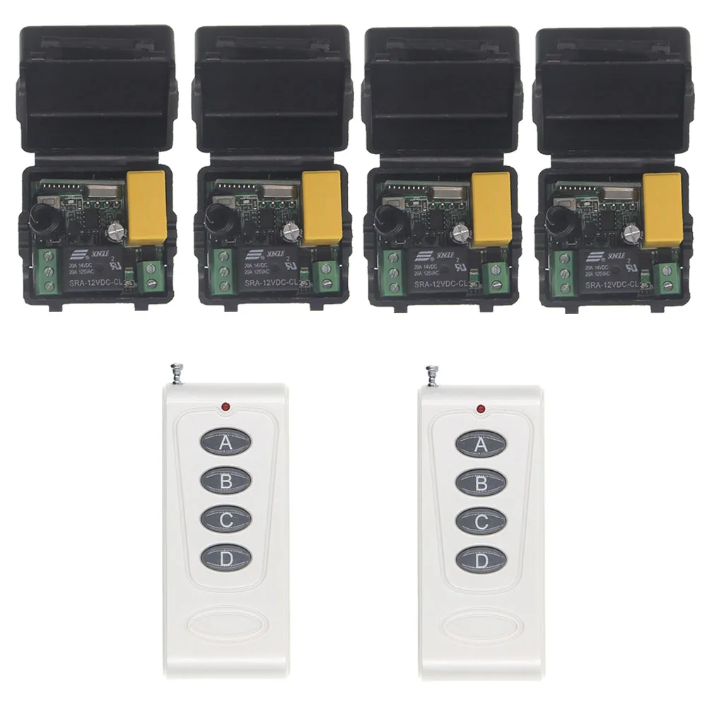 

1000m Mini AC 220V 1CH 1 CH 10A RF Wireless Remote Control Switch System 4CH Transmitter 315 / 433 MHz