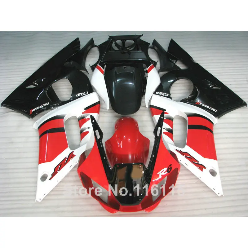 Комплект обтекателей из АБС пластика подходит для YAMAHA R6 1998 1999 2000 2001 2002 Красный Белый Черный YZF Обтекатели