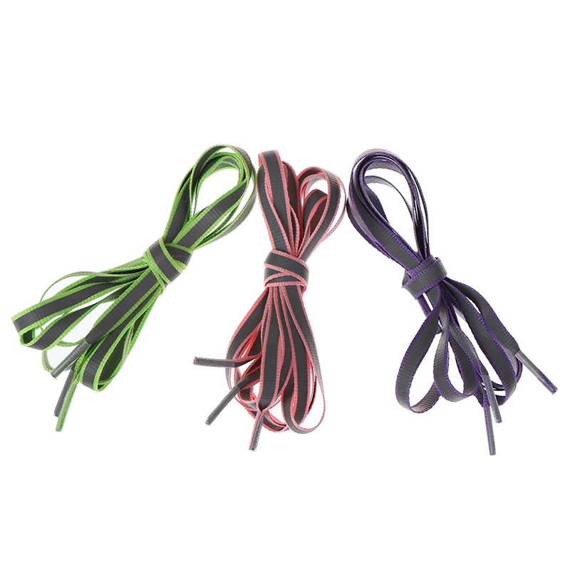 1 пара новых полиэфирных шнурков ярких цветов, плоские шнурки, светоотражающие шнурки 100 см