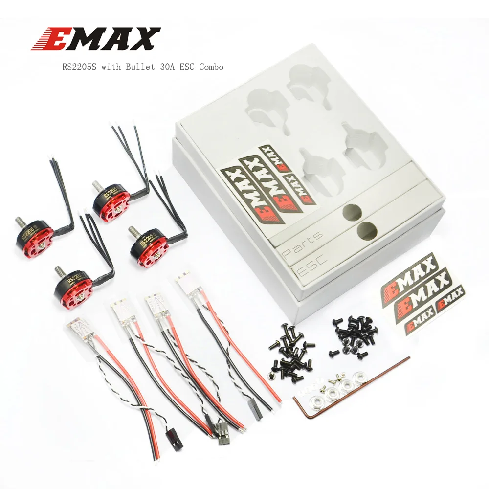 

4SETS EMAX RS2205S RaceSpec Motor & BLHeli-S DSHOT Bullet 30A ESC 2300KV/2600KV RS2205 S Power Combo for FPV Racing Quadcopter