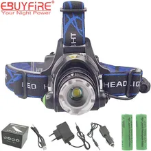 EBUYFIRE A9 светодиодный налобный фонарь ZOOM 2000LM Водонепроницаемый 18650 перезаряжаемый светодиодный налобный фонарь