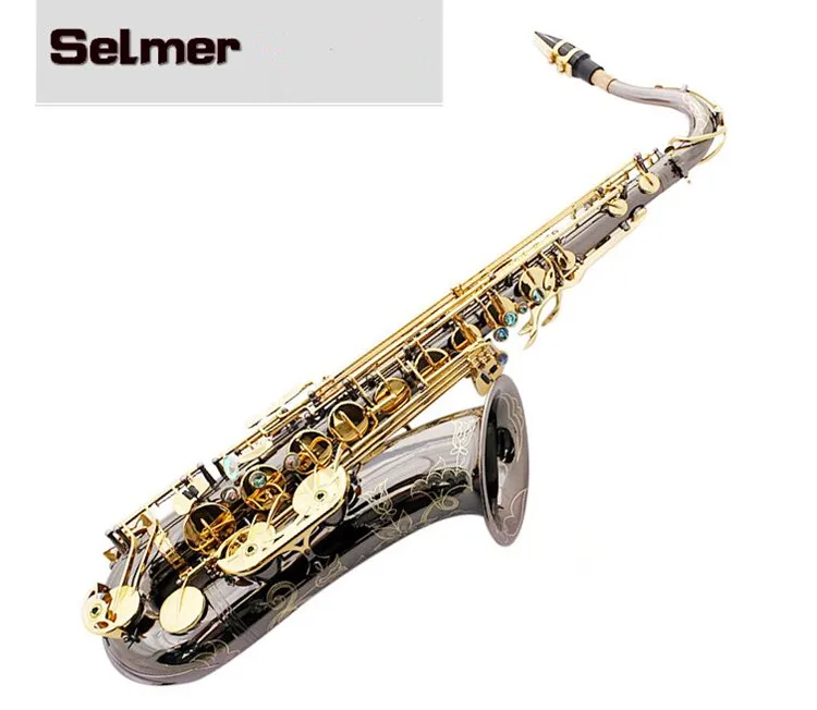 Buy Saxophones tenor New Black Nickel Sax Gold Key STS
