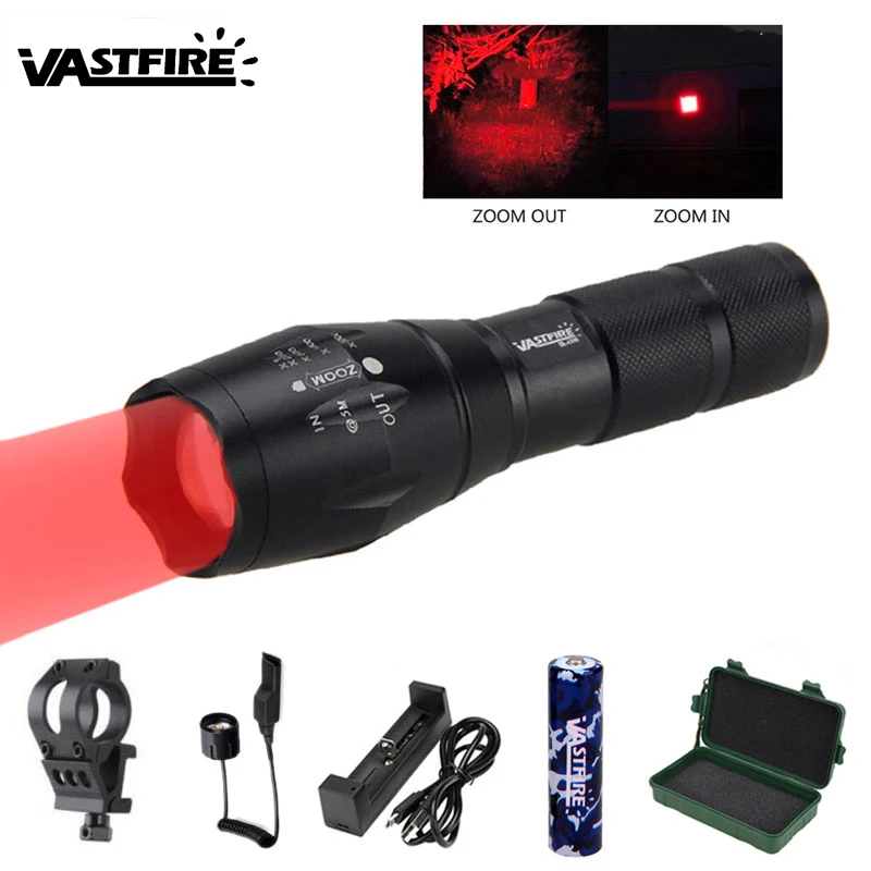 Tactical Light for gun Zoomable Q5 pistol weapon hunting flashlight USB