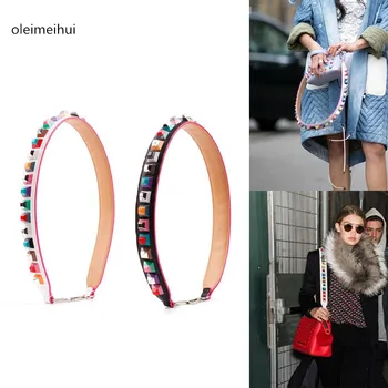 

Wide Shoulder Straps 3D Color Rivet Shoulder Strap Serpentine Bag Ornaments High Quality Strap for Women bag Multicolour Belt