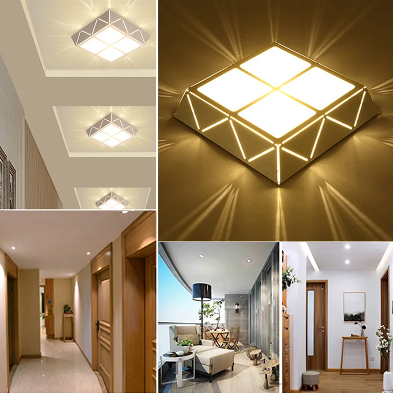 

Modern Ceiling Lights LED Bulbs 12w for Hallway Balcony Corridor Light Lamps Bedroom Luminaria Teto Acrylic Lamparas