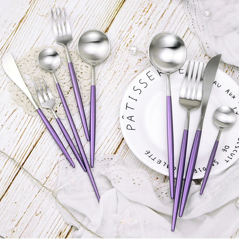 Набор столовых приборов из нержавеющей стали 18/8 24 шт.|korean cutlery set|tableware dinner setdinner set |
