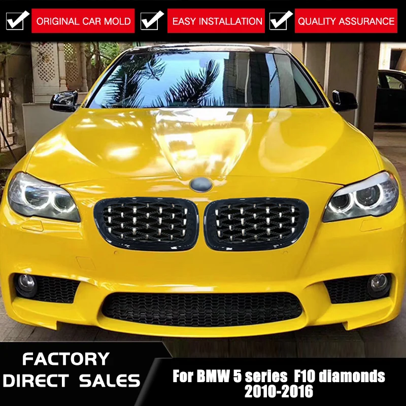 

EIN Paar Front Niere Grille for BMW Neue 5 Serie F10 F11 F18 2010-2016 diamonds Grille Meteor Stil Vorne auto Grill Auto Styling