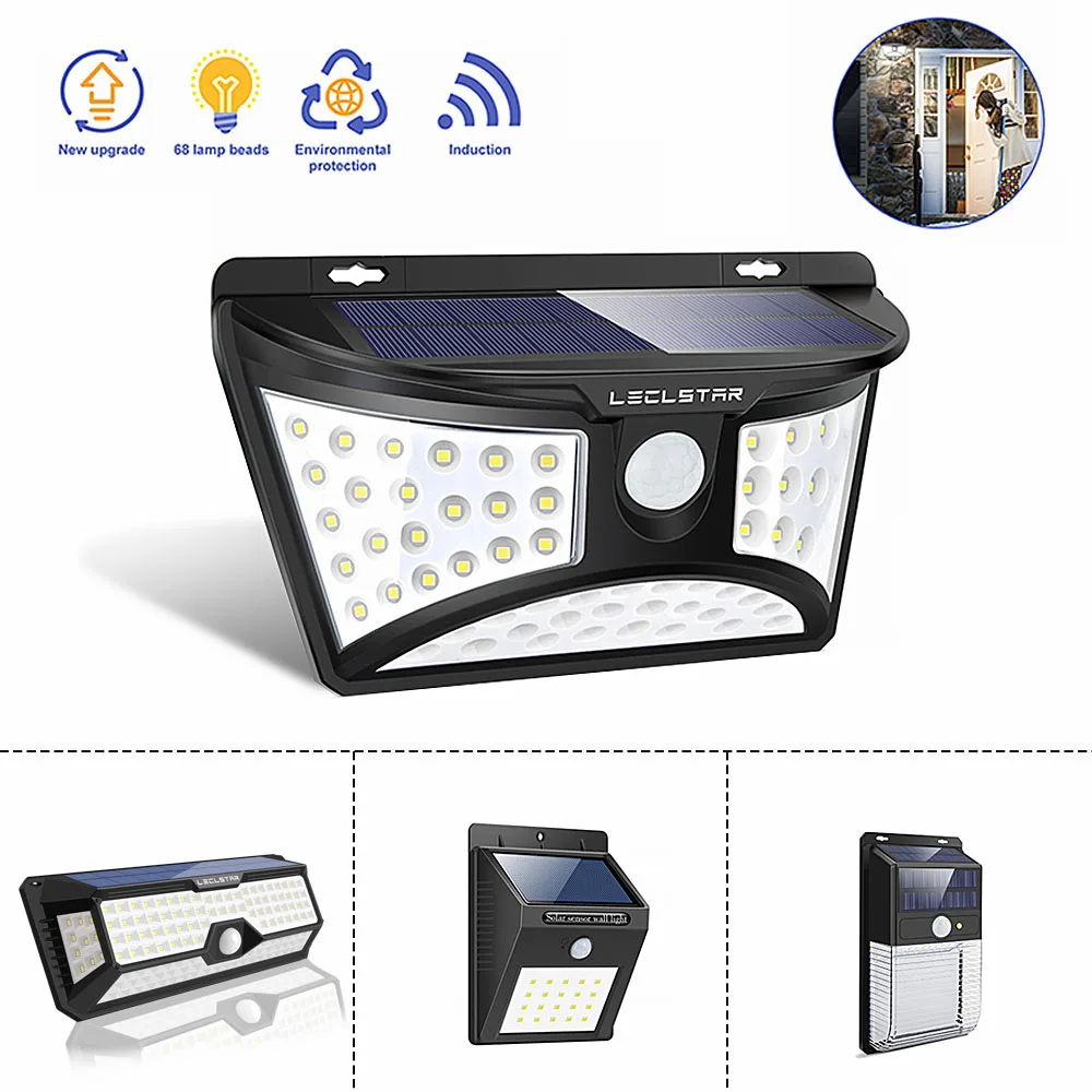 

LED Wall Lights for Home Garden Decoration Night Light Waterproof Motion Sensor Security Solar Powered Porch Wall Lamp luminaria