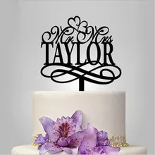 Инициалы свадебный торт Топпер уникальные украшения для свадьбы акрил пользовательские Дата торт украшения топперы вечерние сувениры