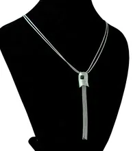Collier Double couche pour femme, chaîne de pull, long et irrégulier, bijou de rue en argent sterling 925