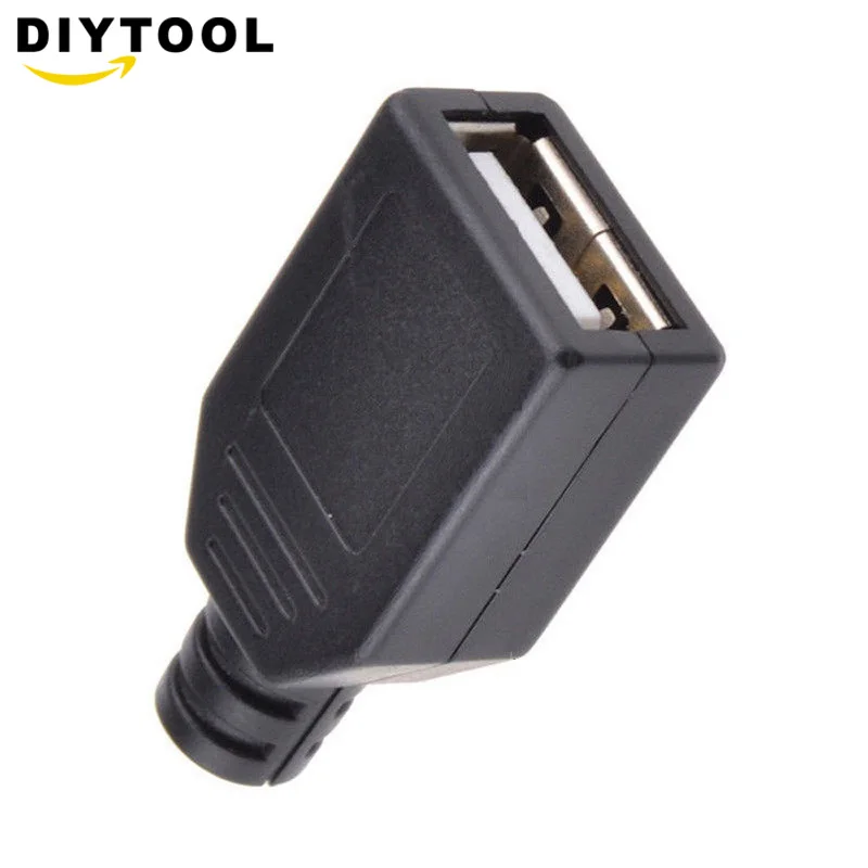 10 шт. 4 контактный USB Коннектор с черной пластиковой крышкой|Соединители| |