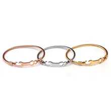 Для мужчин Для женщин крюк ювелирные изделия бренд манжеты браслет Мода Дизайн Нержавеющая сталь звено цепи Браслеты браслет