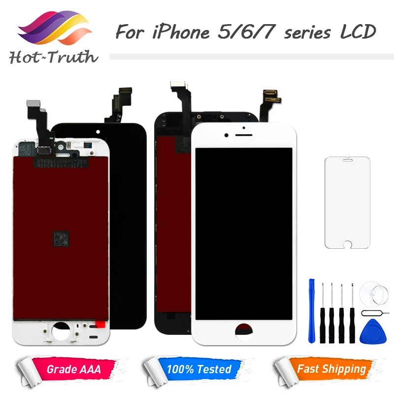 Горячая продажа 1 шт. экран для планшетов устройств iPhone 5 5s дисплея 6 Plus 6s 7 ЖК