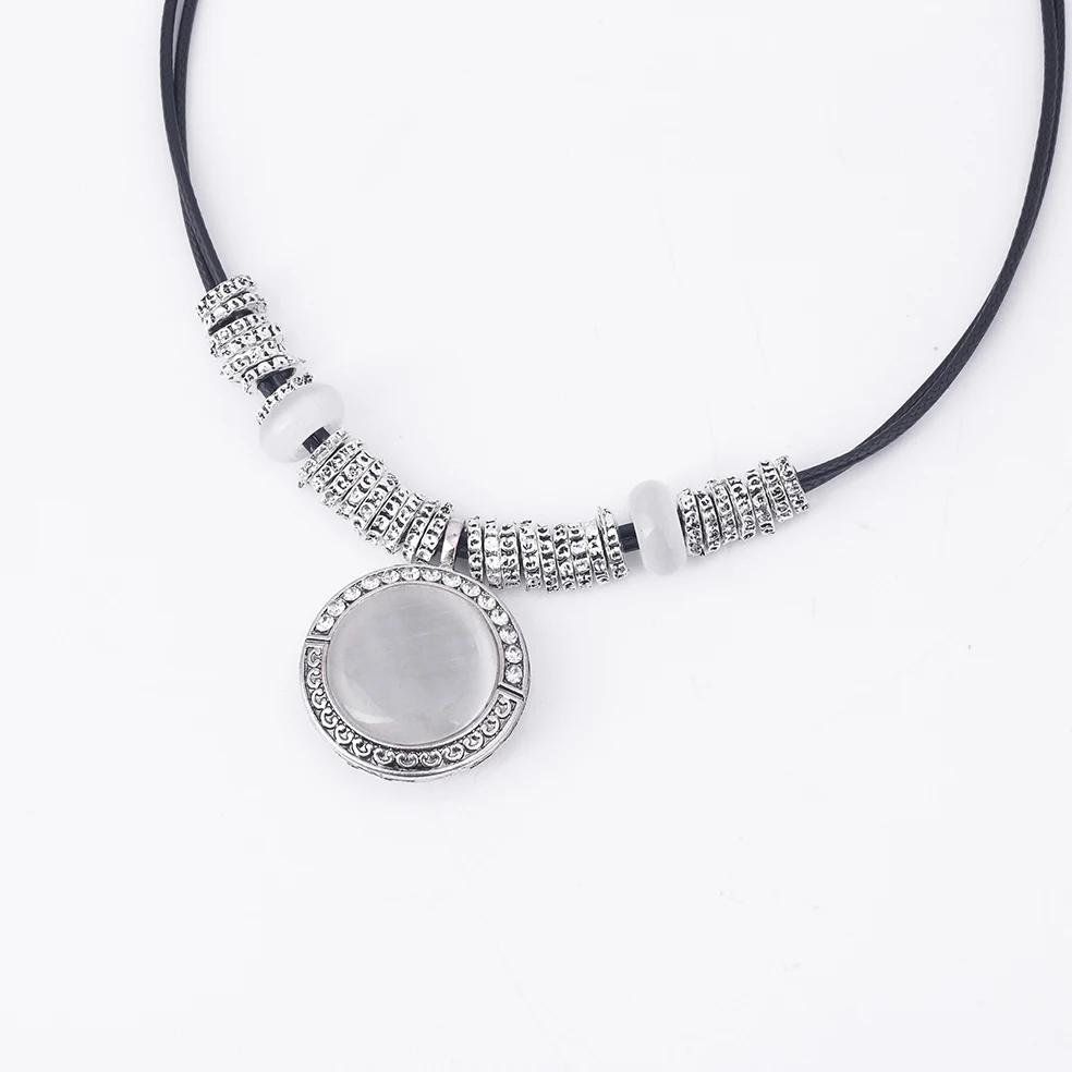 Подвески CiNily White Fire Opal и кожаные ожерелья роскошные большие Винтажные Украшения в