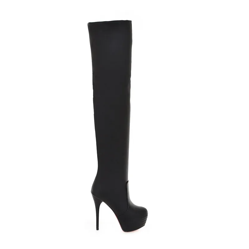 MORAZORA SIZE 33-46 new slim over the knee boots women super high heels platform shoes autumn sexy thigh high boots female