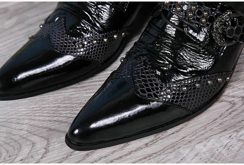 Men's Rivet Motorcycle Boot Metal Toe Fashion Mens Boots Zipper Ankle Boots Men Genuine Leather High Quality Winter Boots' Men   (6)