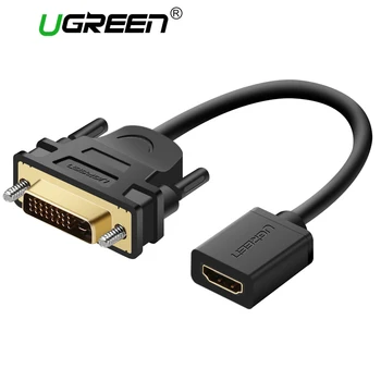 

Ugreen 1080P HDMI Female to DVI-D 24+1 Male HDMI DVI Adapter Cable Bi-Directional DVI to HDMI Converter for Raspberry Pi TV Box