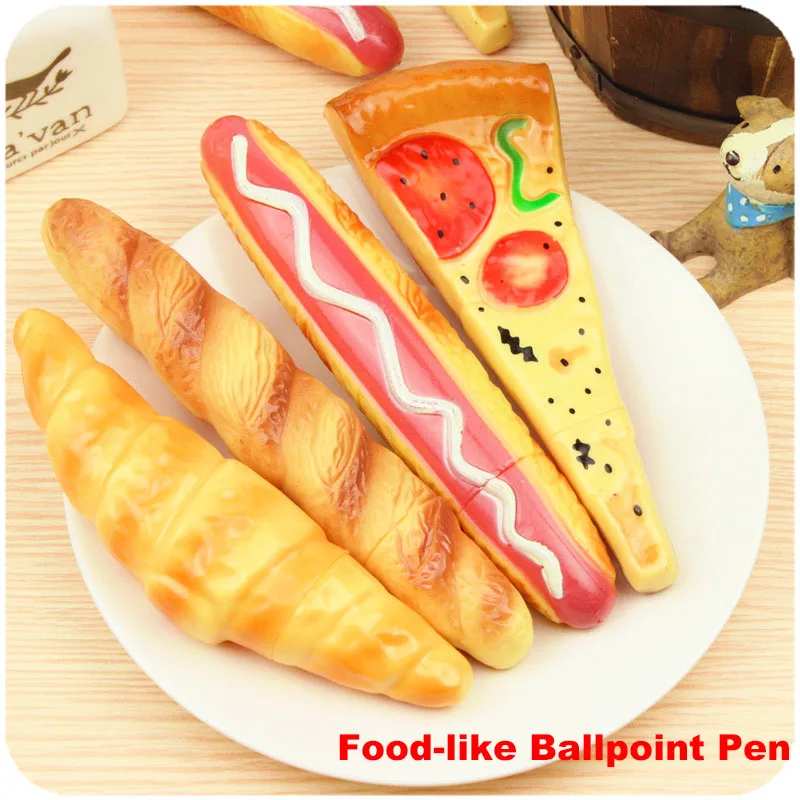 

1 PC Ballpoint Pen, Pizza,Hotdog,croissant,baguette, fook-like pen with magnet