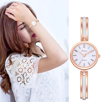 

Women Classic Quartz Wrist Watch with Thin Alloy Strap Exquisite Watch LL@17