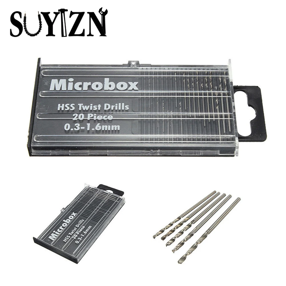 20Pcs/Set Mini Drill Bit High Speed Steel HSS Micro Twist Drill Bit Set