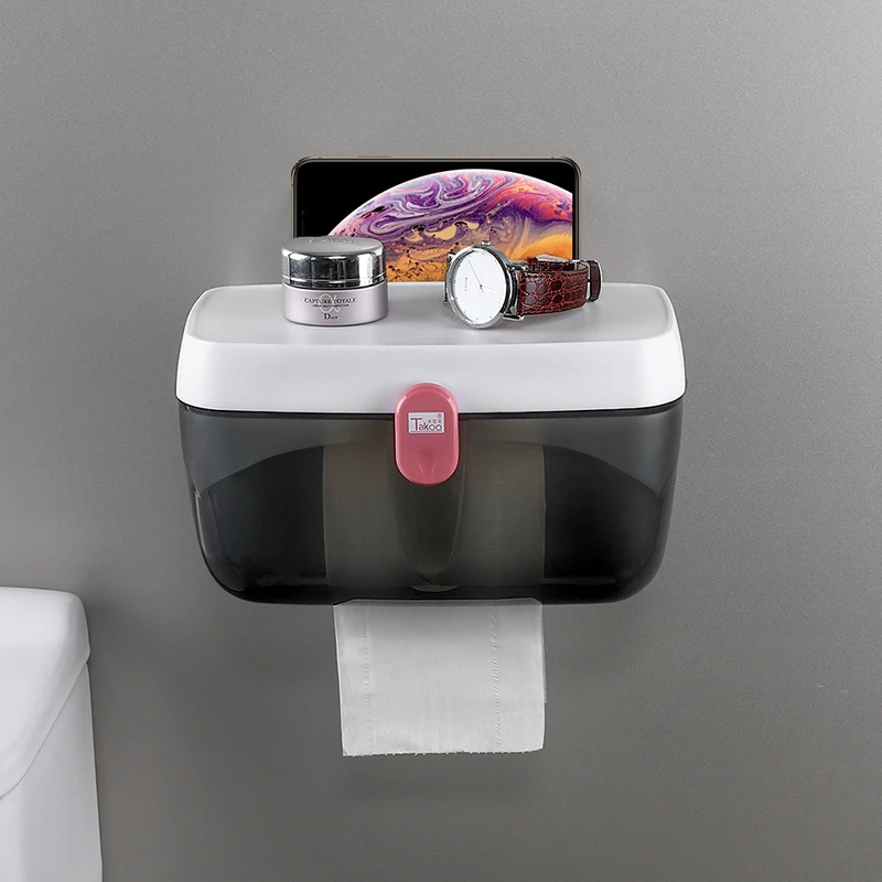 

Bathroom Toilet Tissue Box Booklet Free Punch Toilet Paper Shelf Toilet Tray Creative Roll Tray Waterproof lo10191109