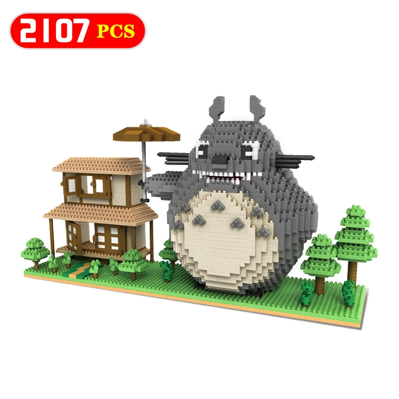 

Large Block Totoro Model Anime Blocks Compatible LegoINGLYS Animal Kids Plastic 3D DIY Educational Toys For Childrer Gift