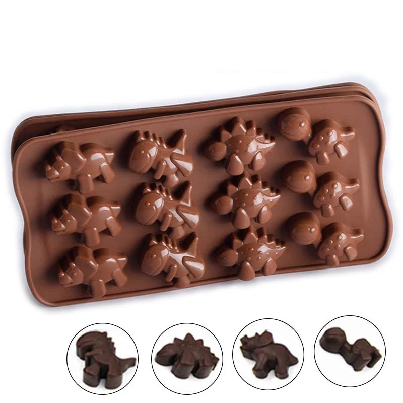 

High quality Environmental Protection Dinosaur Shape silicone chocolate mold flip candy cake baking mold crystal glue Creative
