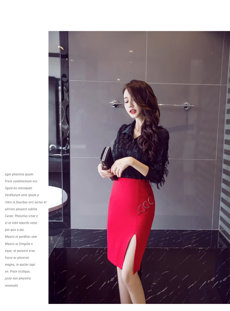 Плюс размеры Осень Зима Новые однотонные открытые разделение модные женские Bodycon Юбка Высокая талия пикантные карандаш Офисная Женская