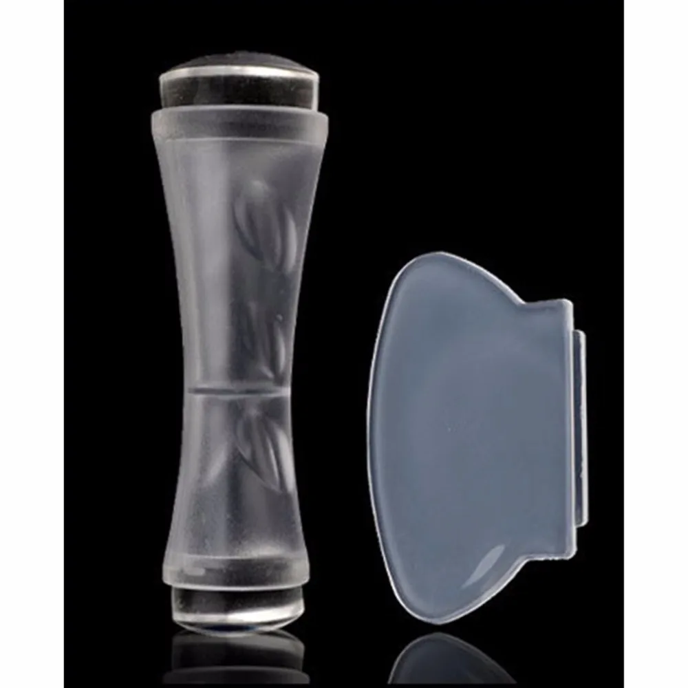 

Double-Head Transparent Silicone Jelly Seal Stamp Stamping Nail Tool Scraper DIY Tool Kit With Matte Handle