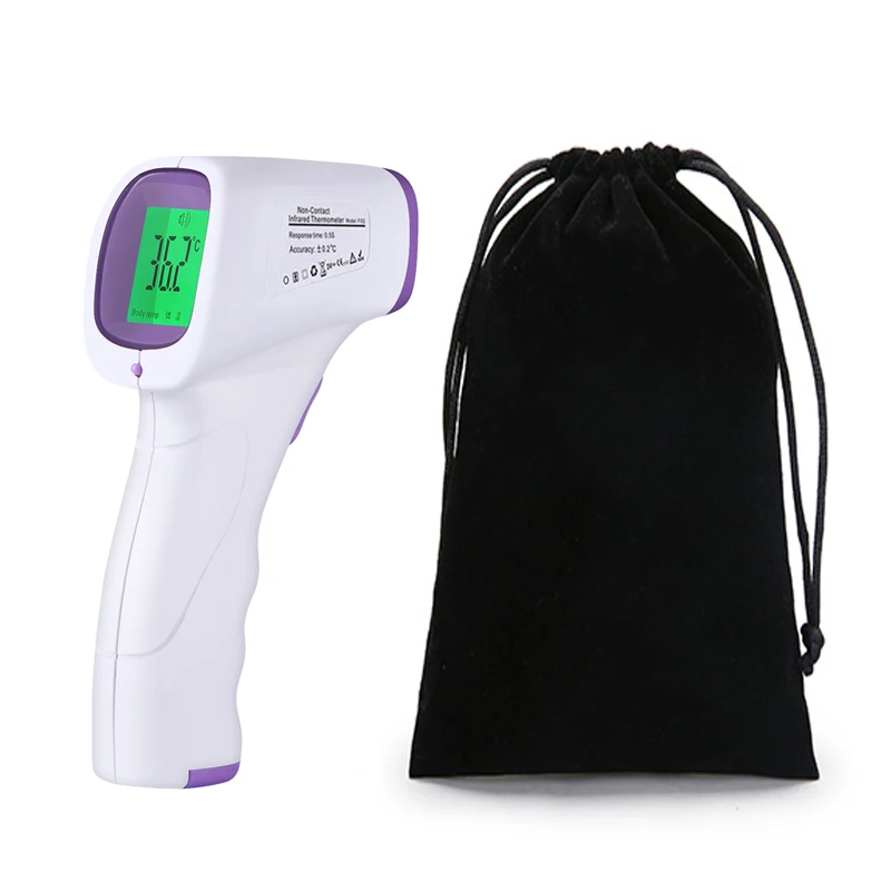 Цифровой термометр для младенцев и взрослых, инфракрасный лоб для тела, Бесконтактный ЖК-дисплей, ИК-термометр, электронный медицинский термометр для ухода за ребенком - Цвет: HW-05 With bag