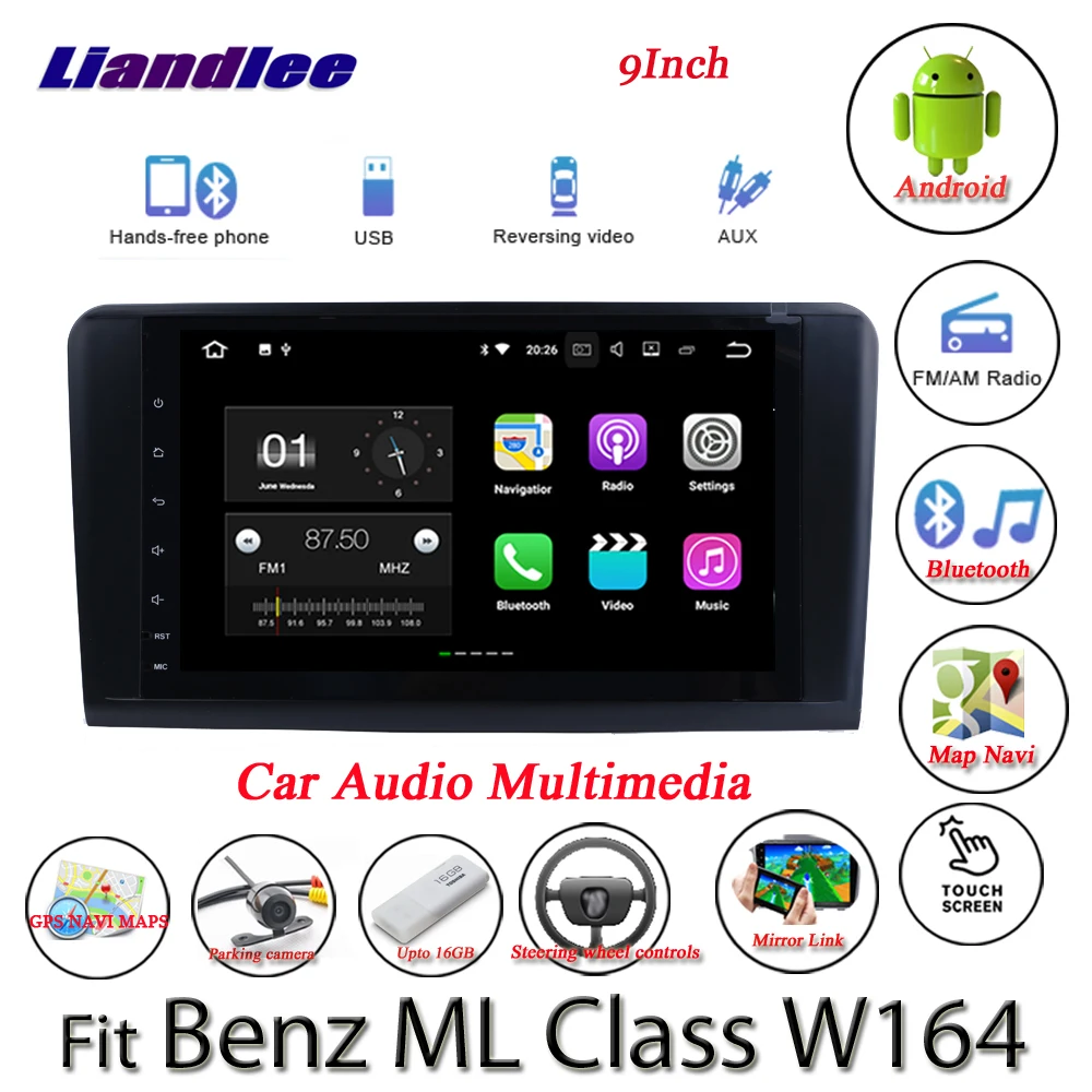 Clearance Liandlee Android System For Mercedes Benz ML Class W164 ML300 ML350 Radio GPS Nav MAP Navigation BT HD Screen Multimedia NO DVD 2