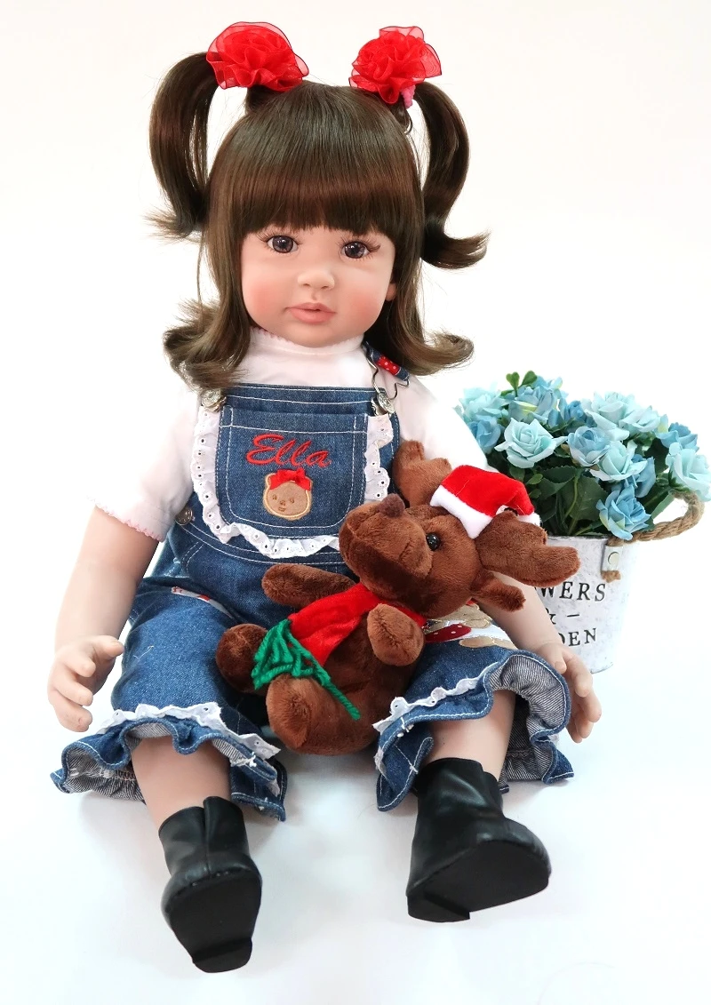 60 см Милая силиконовая кукла Reborn Baby Girl игрушка виниловая принцесса малыши