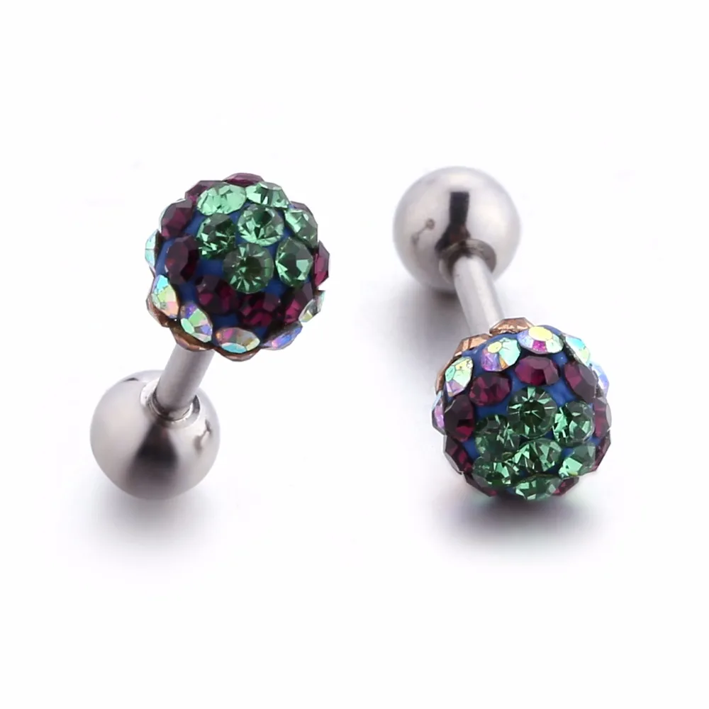 Shiny Stud Earrings Crystal Ball Woman Fashion Earring Cool Ear