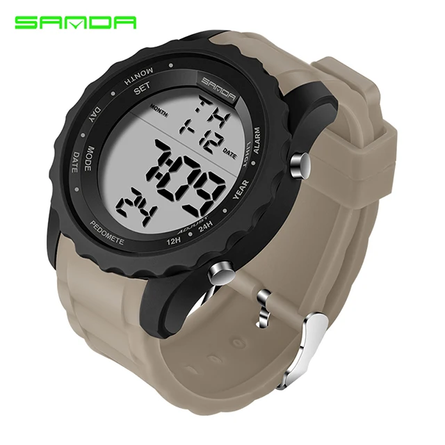 Новые SANDA мужские резиновые тактические военные спортивные мужские наручные часы лучший бренд класса люкс светодиодный цифровые кварцевые часы с датой 369