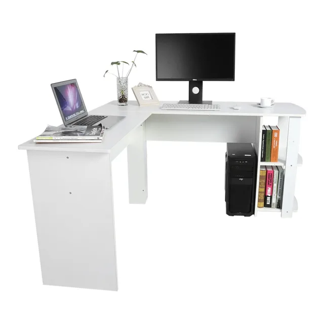 L Shape Corner Computer Office Desk With Book Shelves Home Study L Shape Corner Computer Office Desk With Book Shelves Home Study Laptop Table