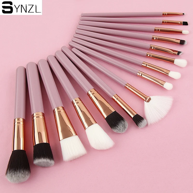 15pcs professional makeup brush set pink Powder Contour Eyeshadow