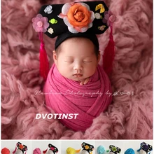 Dvotinst новорожденный реквизит для фотосъемки детская китайская старинная шляпа+ обертывания+ шарф комплект из 3 предметов Fotografia аксессуары для студийной фотосессии