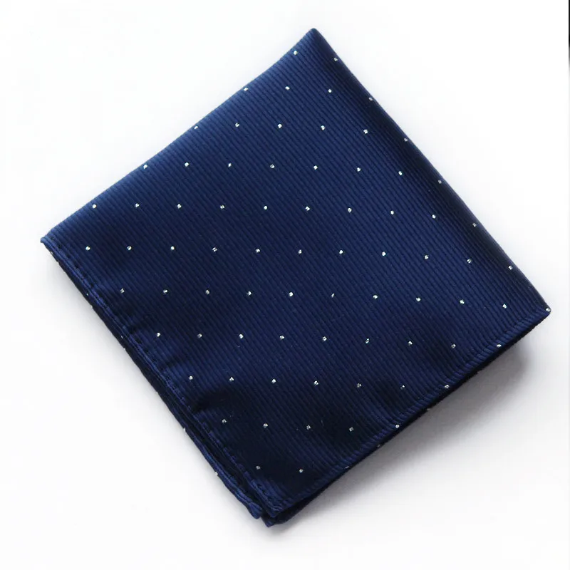 

SCST Brand Designer 2017 New Whote Dot Print Solid Blue Silk Men Pocket Square Mens Handkerchiefs CR057