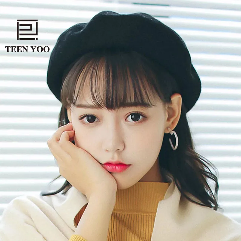 

2018 Fashion Beret Enfant Autumn Winter Wool Student Pumpkin Solid Casual England Beret Homme Girls Outdoor Street Hadwear