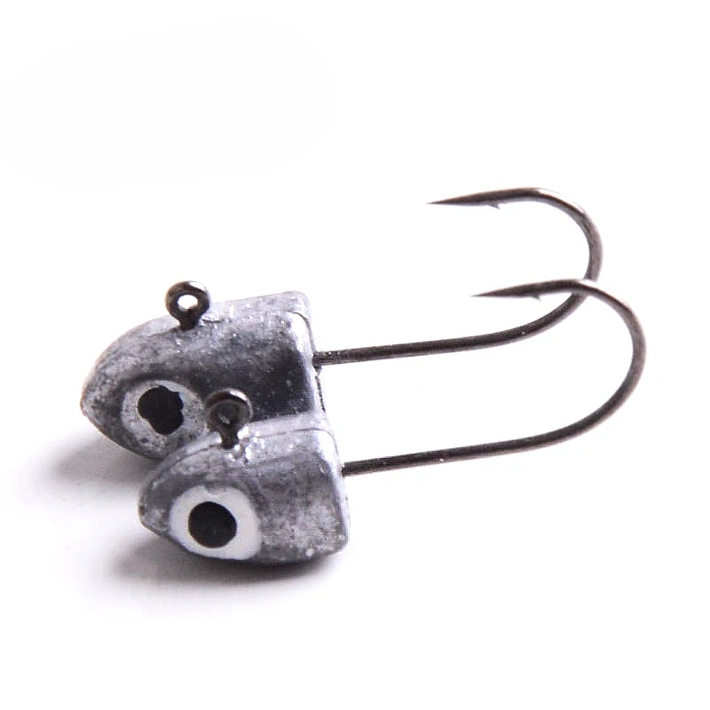 5pcs Jig head Lead hook 0.9g 1.5g 1.6cm 1.8cm Metal fly fishing hook for Soft Lure worm Barbed Hooks fishing accessories pesca
