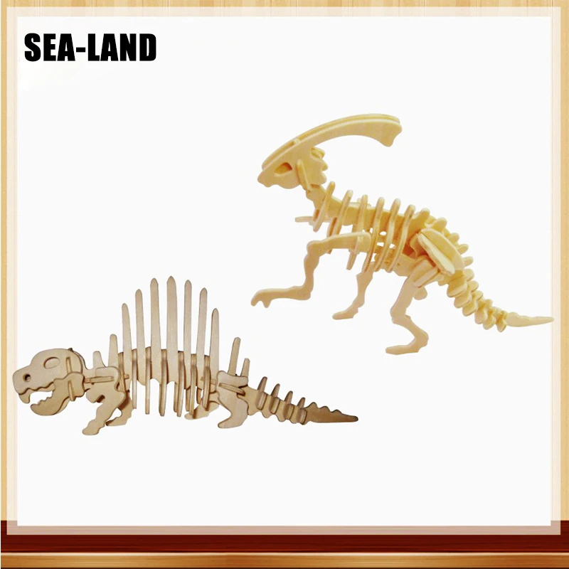 Детская деревянная игрушка 3D головоломки динозавра комплект Монтессори Educationaly Diy игрушка Aldult играть с детских игр Игрушки в качестве