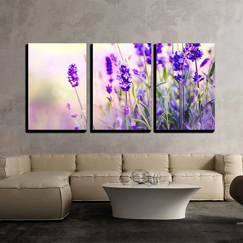

Lavender Field Diamond Painting 3pcs Full Round Diamond Embroidery Beaded Cross Stitch Handmade Needlework Wall Painting