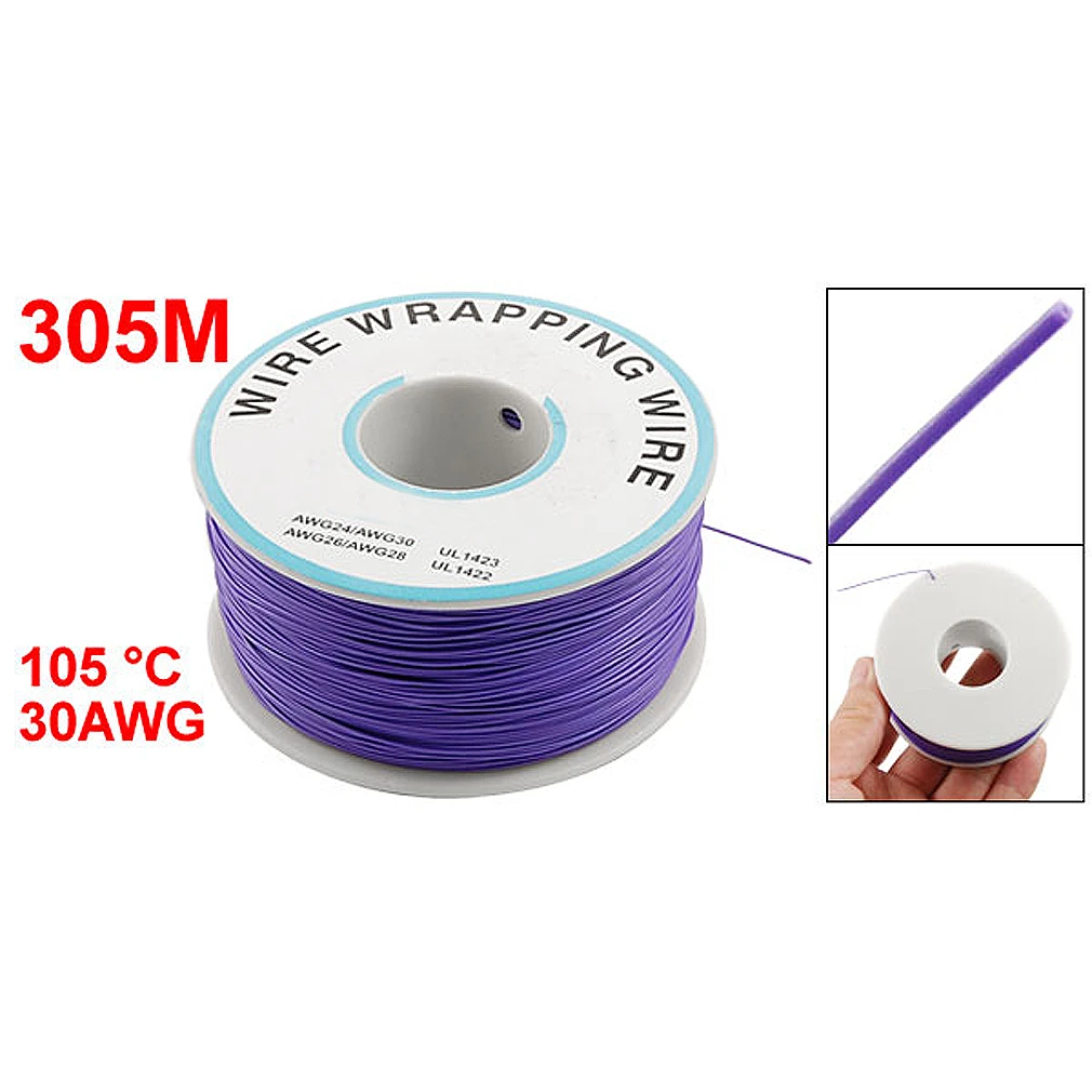 Mejor precio! alambre de Chapado en estaño recubierto de PVC púrpura, Cable 30AWG 305M|Alambres y cables| - AliExpress