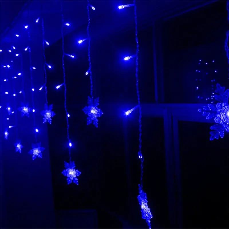 EU or US Snow Shape 3.5M LED Curtain String 96 Leds 16 drop Lines Fairy light curtain icicle For Wedding Christmas Window Decor EU or US Snow Shape 3.5M LED Curtain String 96 Leds 16 drop Lines Fairy light curtain icicle For Wedding Christmas Window Decor