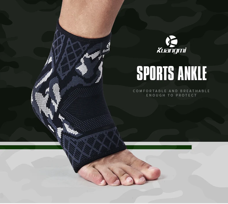 Kuangmi 1 шт. эластичная повязка на голеностопный сустав поддержка ноги Защитные носки Спорт Бег Баскетбол упражнения лодыжки защита рукавов теплые