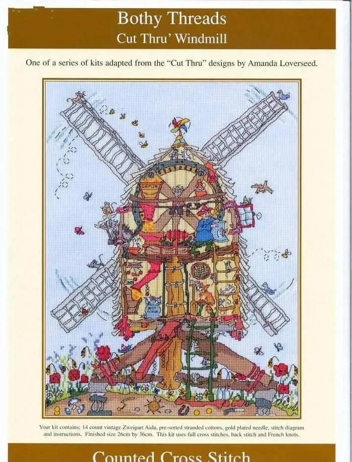 

Top Quality lovely counted cross stitch kit bothy threads windwill, Cut Thru's Windwill