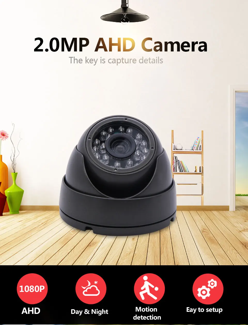 Из Металла Материал ИК ночного купол Камера AHD Крытый наружного наблюдения безопасности Камера AHD 1080 P